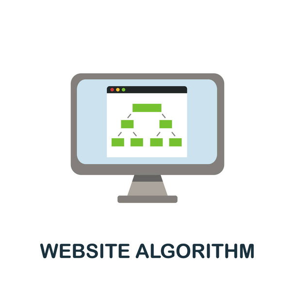 Website Algorithm icon. Simple illustration from business growth collection. Monochrome Website Algorithm icon for web design, templates and infographics. - Vector, Image