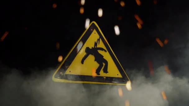 electrocution sign over a smoky background - Footage, Video