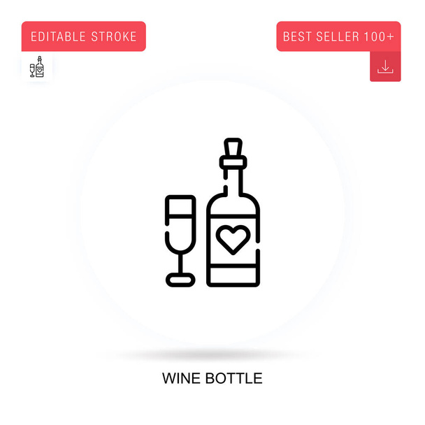 Botella de vino icono vector plano. Ilustraciones de metáforas conceptuales aisladas vectoriales. - Vector, imagen