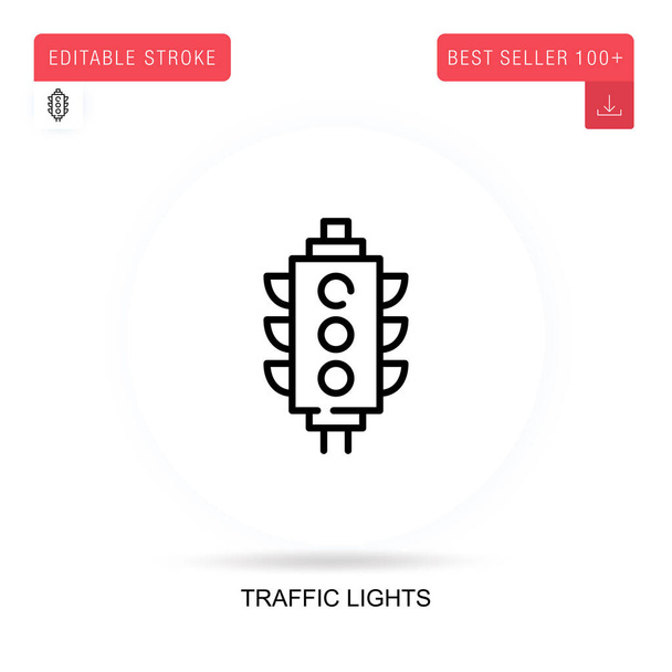 Traffic lights flat vector icon. Vector isolated concept metaphor illustrations. - Vector, Image