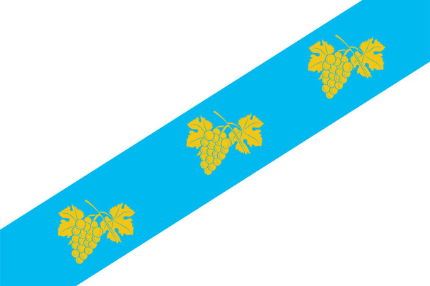 Bandera de Samukh es un pueblo y el municipio más poblado y el centro administrativo del distrito de Samukh de Azerbaiyán. Ilustración vectorial - Vector, Imagen