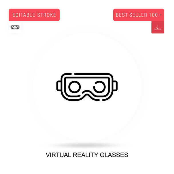 Ícone vetorial plano de óculos de realidade virtual. Ilustrações de metáfora de conceito isolado vetorial. - Vetor, Imagem