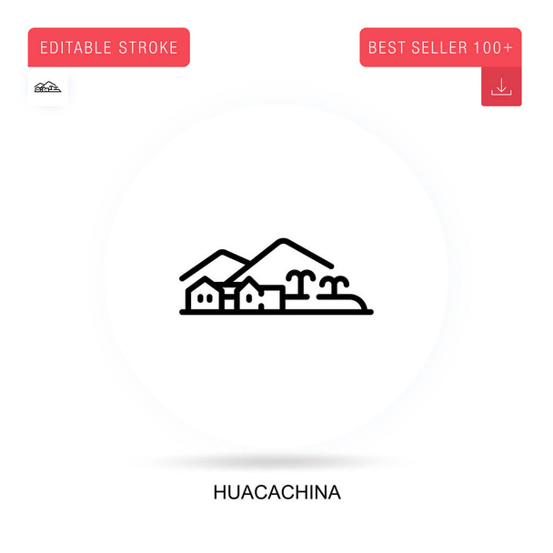 Icona vettore piatto Huacachina. Illustrazioni di metafore concettuali isolate vettoriali. - Vettoriali, immagini