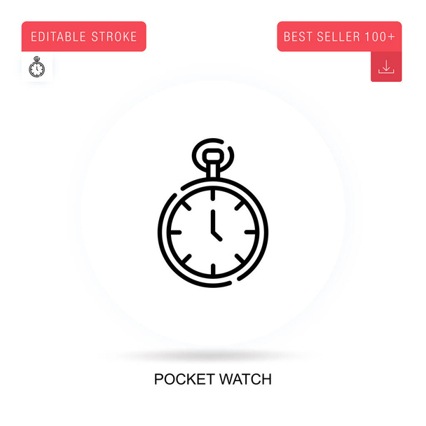Pocket watch flat vector icon. Vector isolated concept metaphor illustrations. - Vector, Image