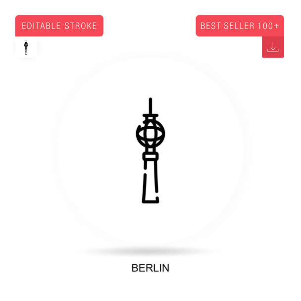Берлінська плоска векторна ікона. Векторні ізольовані концептуальні метафори. - Вектор, зображення