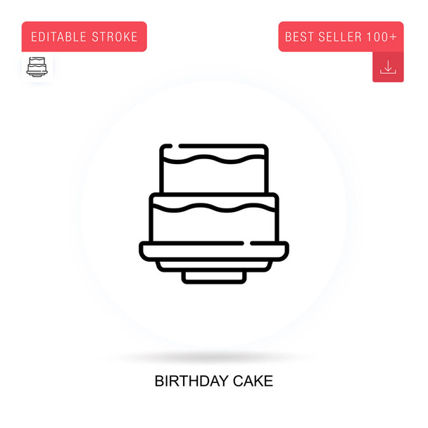 Birthday cake flat vector icon. Vector isolated concept metaphor illustrations. - Vector, Image