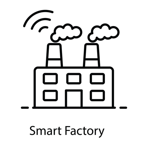 Basic RGBA vector of smart factory in modern flat style  - Vector, afbeelding