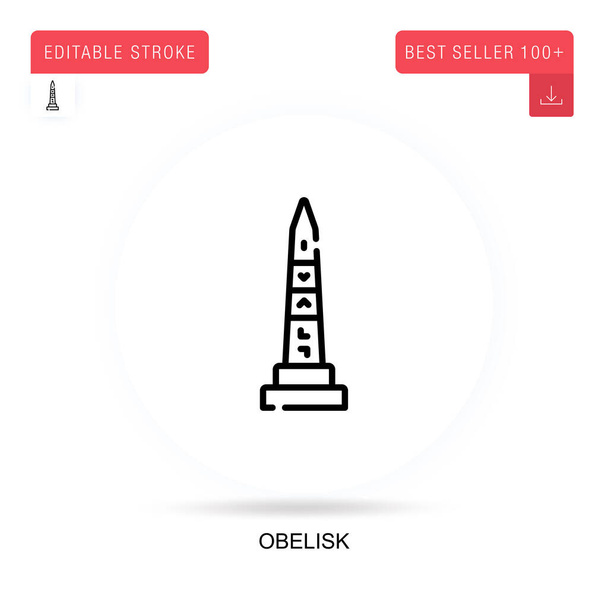 Obelisk flat vector icon. Vector isolated concept metaphor illustrations. - Vector, Image
