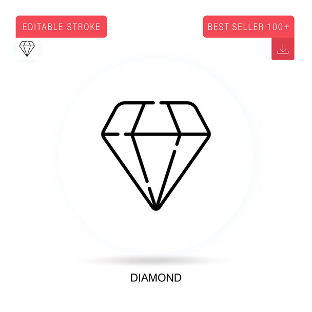 Diamond flat vector icon. Vector isolated concept metaphor illustrations. - Vector, Image