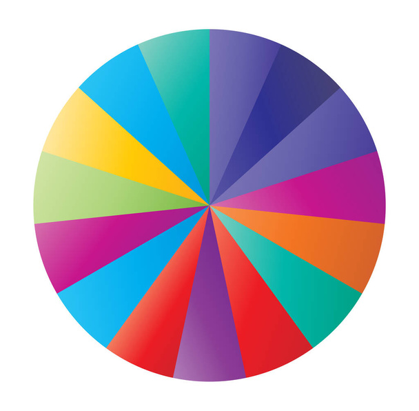 Pie chart, pie graph, diagram segmented circle(s) from 2 to 20 portions, pieces and parts - Vector, imagen
