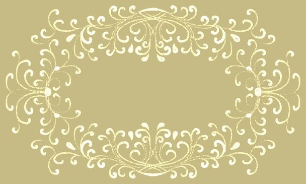 beige cute light festive background with frame and ornate patterns, hand drawn with brush strokes. classic vintage frame - Photo, Image