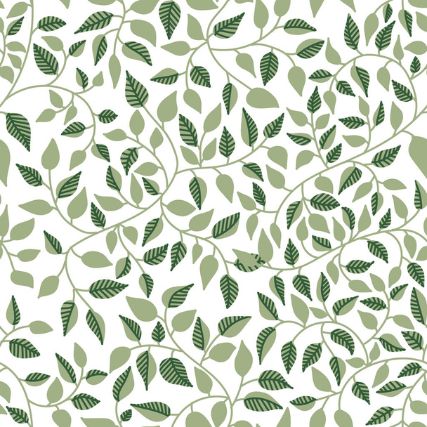 Vector seamless pattern. Abstract drawing with plant elements on a white background. Vivid colors in pictures. Hand drawn. Use for printing prints on fabrics, wallpapers and more. - Vecteur, image