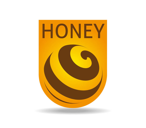 Logo de etiqueta de miel. Peine de miel. - Vector, Imagen
