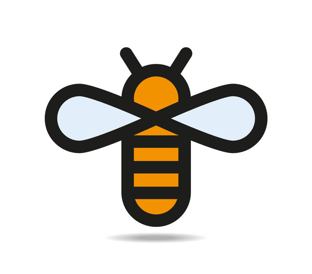 Dibujo lineal de abeja. Peine de miel. - Vector, Imagen