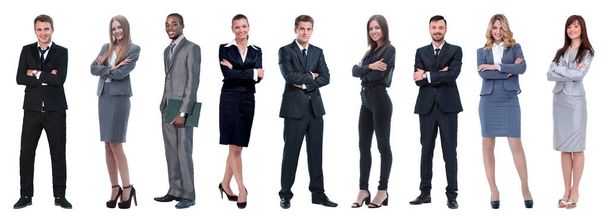 Portrait of friendly business team standing - Foto, Imagen