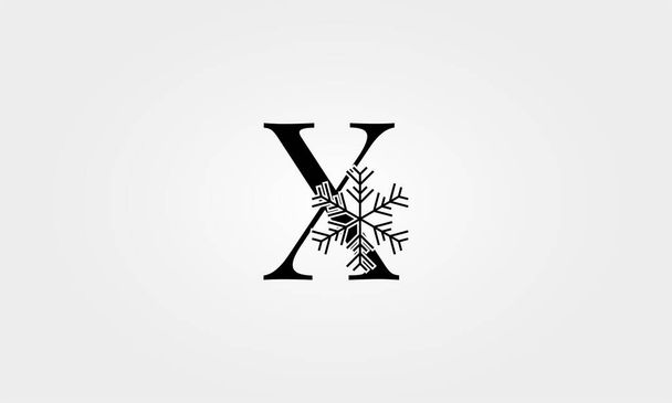 alfabeto copo de nieve letra x - Vector, Imagen
