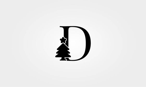 Weihnachtsbaum Buchstaben d - Vektor, Bild