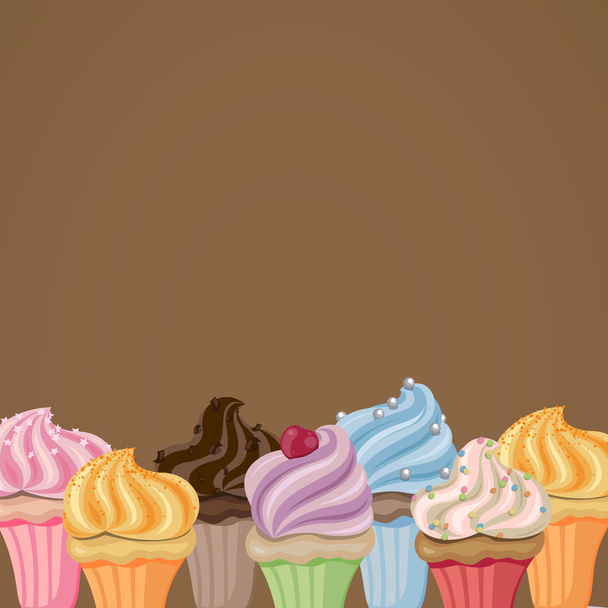 Colorful Cupcakes - ベクター画像