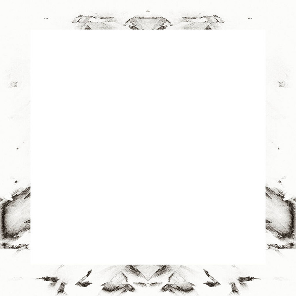 Grunge frame, black and white texture. Copy space in middle for image or advertisement text.    - Photo, Image