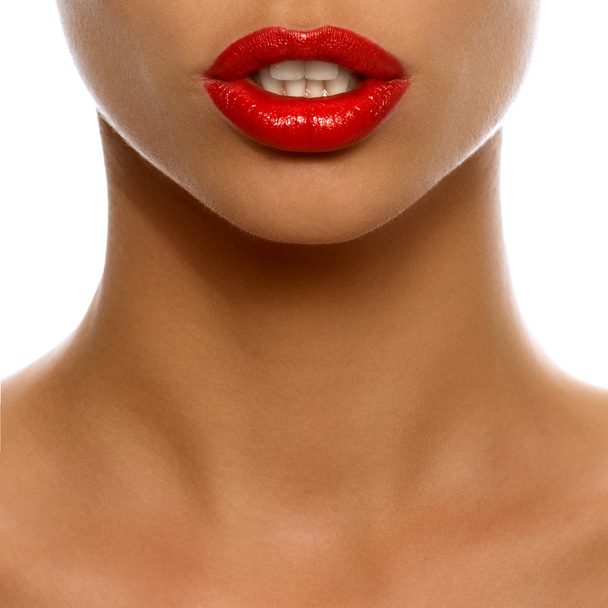 sexy red lips - Фото, изображение