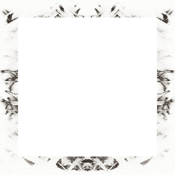 Grunge frame, zwart-wit textuur. Kopieer ruimte in het midden voor beeld of advertentie tekst.    - Foto, afbeelding