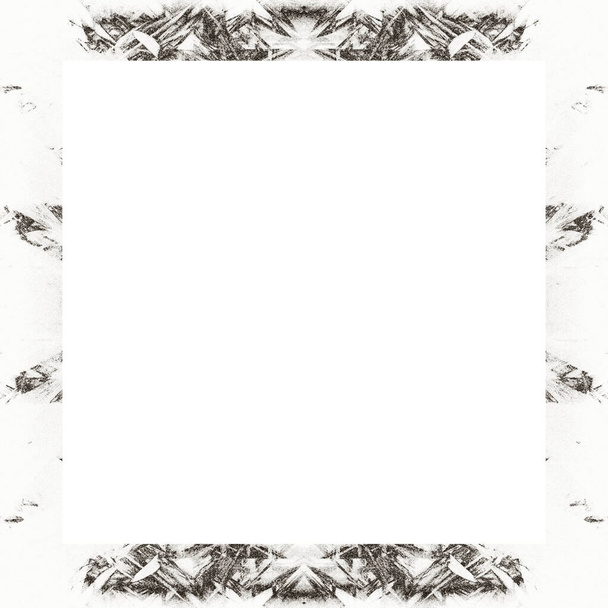 Grunge frame, zwart-wit textuur. Kopieer ruimte in het midden voor beeld of advertentie tekst.    - Foto, afbeelding