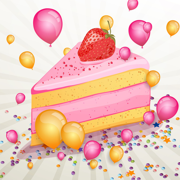 Birthday Cake - Vektor, kép