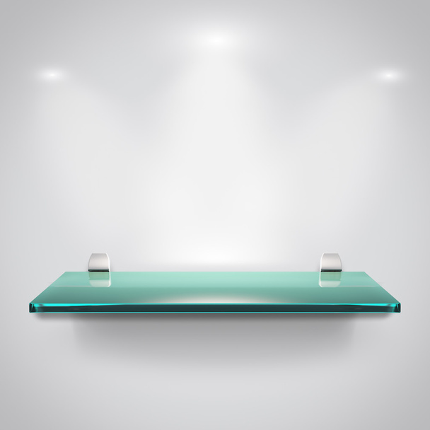 Glass shelves with spot light  - Foto, Bild