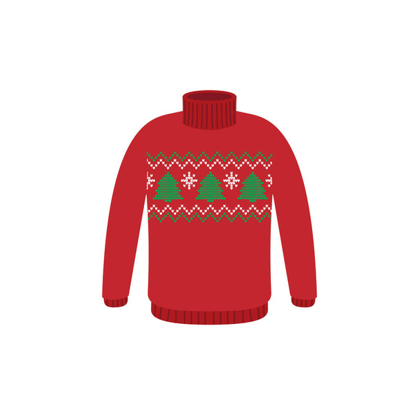 Pulls vectoriels laids pour la fête de Noël. Pulls tricotés avec motifs hiver esp - Vecteur, image