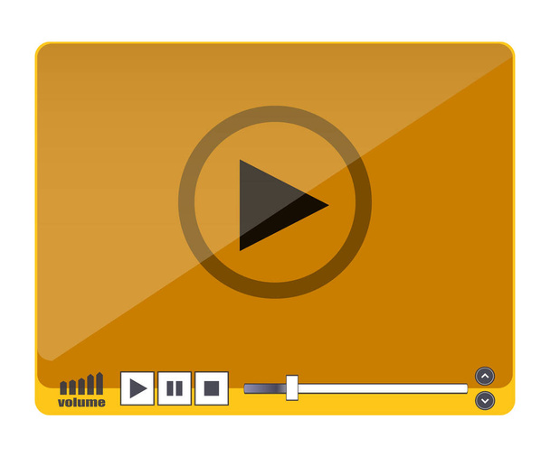 Media video player interface. Play web media player icon. Flat multimedia player for mobile apps video services - Foto, Bild