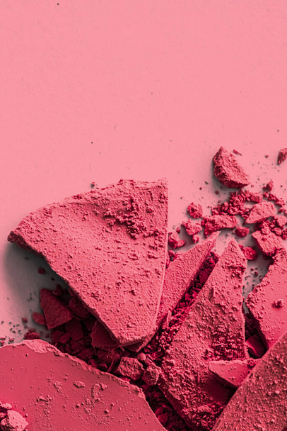 Red eye shadow powder as makeup palette closeup, crushed cosmetics and beauty texture - Zdjęcie, obraz