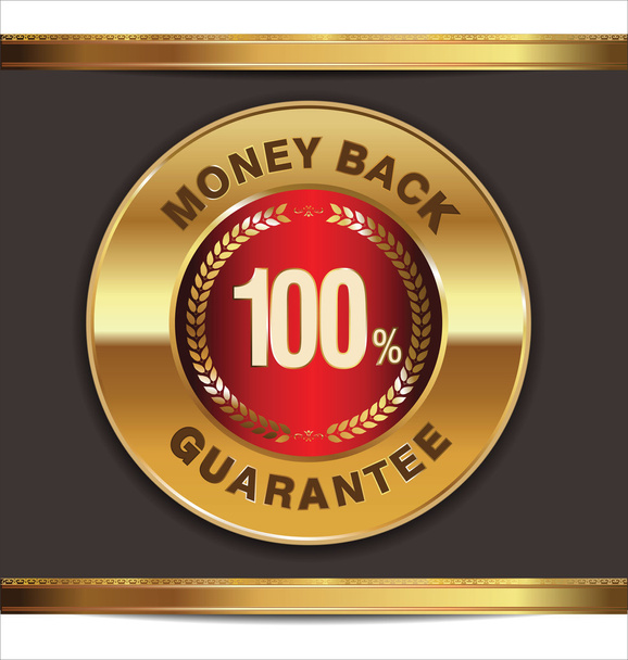 Money back golden label - Vector, Imagen