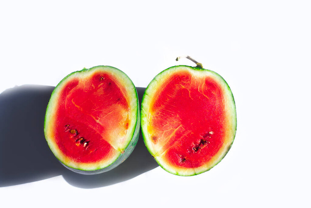 Slices of ripe watermelon on white background - Foto, afbeelding