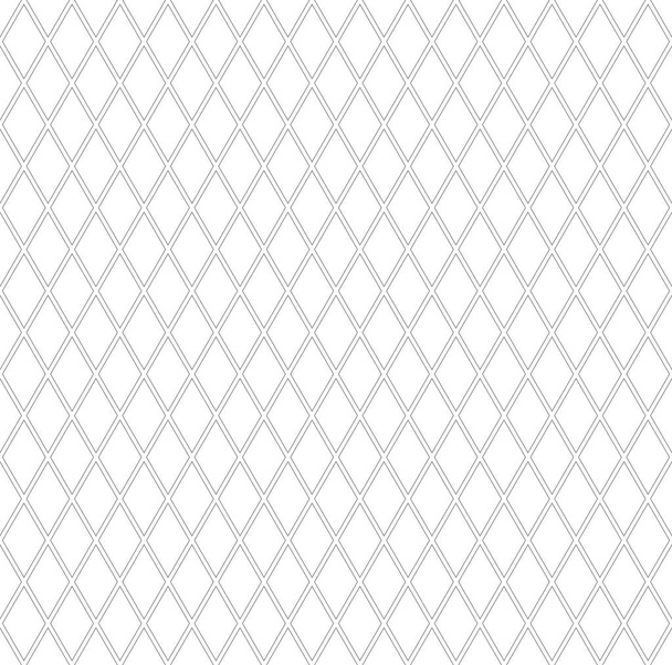 Seamless geometric diamonds pattern. Lines grid texture. White textured background. Vector art. - Vector, Image