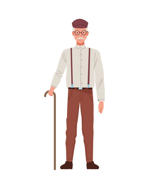 old man perfectly imperfect character icon - Vector, Image