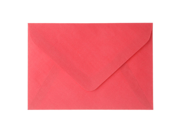 Red paper envelope isolated on white. Mail service - Foto, immagini