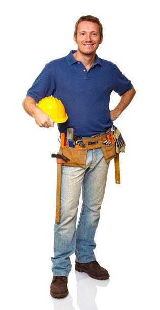 Standing construction worker portrait - Foto, afbeelding