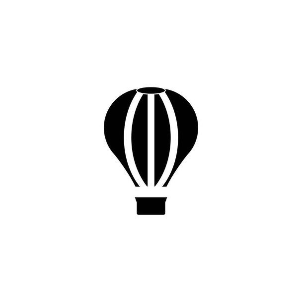 Heißluftballon-Ikone, Symbol für modernes, flaches Design. Vektorillustration, Silhouette - Vektor, Bild