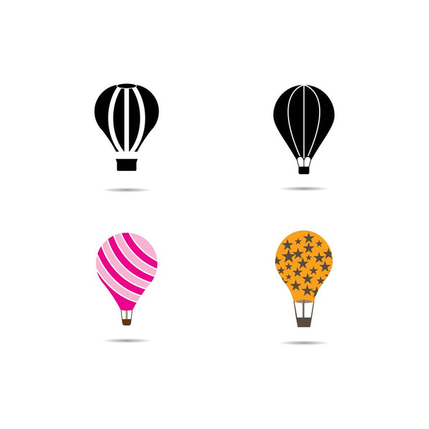Icono de globo de aire caliente, moderno diseño plano minimalista símbolo de estilo. Ilustración vectorial, silueta - Vector, imagen