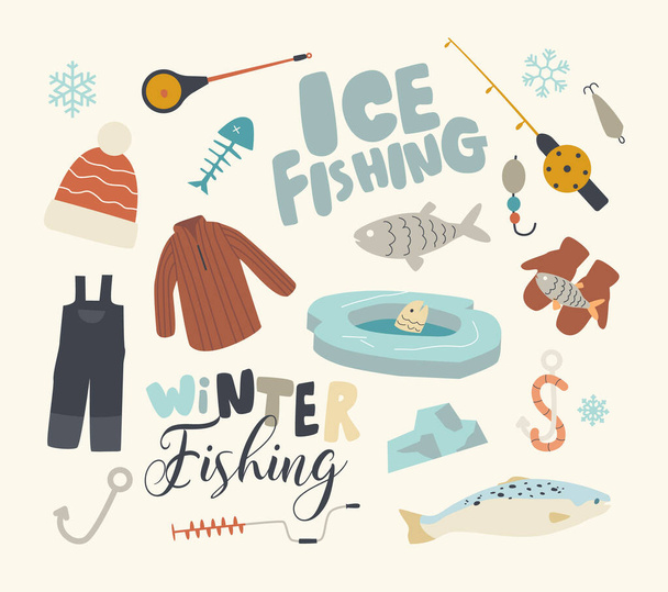 Winter fishing Free Stock Vectors