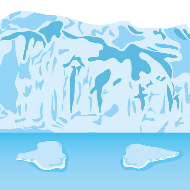 dessin animé nature hiver arctique paysage, design coloré - Vecteur, image