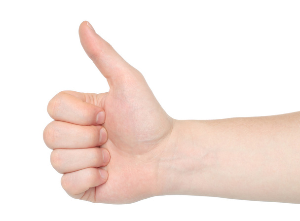 Man hand with thumb up - Φωτογραφία, εικόνα