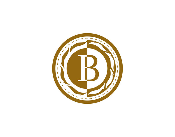 Logo Royal Badge Lettera B. Lussuoso emblema calligrafico in oro con bellissimo ornamento floreale classico. Disegno del telaio di classe Illustrazione vettoriale. - Foto, immagini