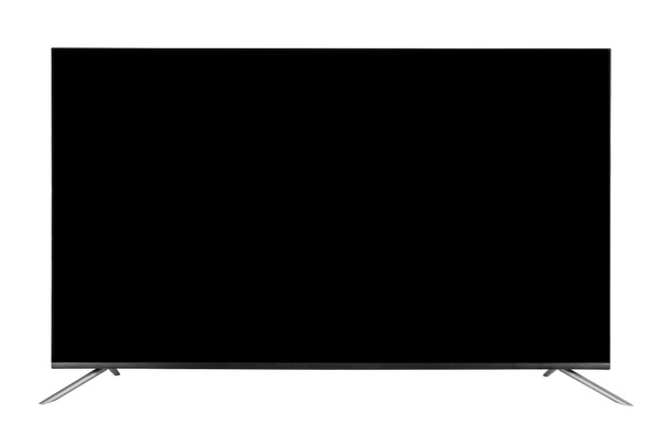 Oled 4K Televize set s prázdnou obrazovkou izolované na bílém pozadí. Moderní televize. Je zde místo pro vložení obrázku. Moderní podokno videa - Fotografie, Obrázek
