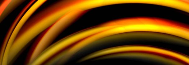 Dynamické abstraktní pozadí pohybu. Barva rozmazané pruhy na černé. Plakát s tekutými linkami. Vektorová ilustrace - Vektor, obrázek