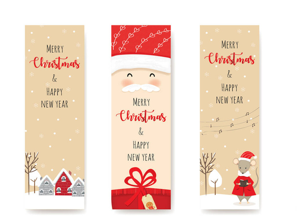 set of three cute Christmas bookmarks - Photo, Image