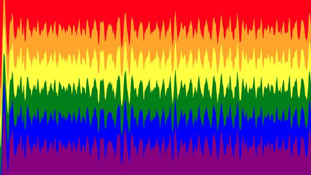 Duha gayové hrdost vlajka pozadí s dekorativní ostrý vlnitý vzor ve vysokém rozlišení. - Fotografie, Obrázek