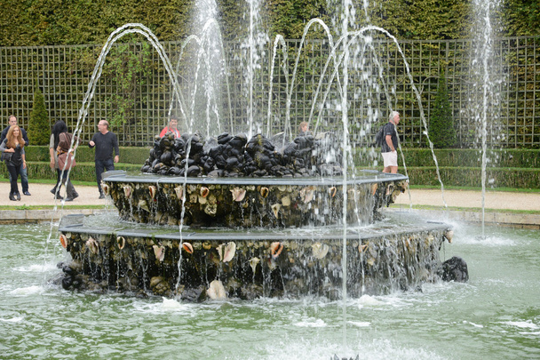 フランス ヴェルサイユ宮殿の公園で 3 つの噴水のグローブ  - 写真・画像