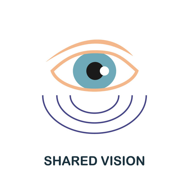Gedeelde Visie icoon. Eenvoudige illustratie uit de business motivatie collectie. Monochrome Shared Vision icoon voor webdesign, templates en infographics. - Vector, afbeelding