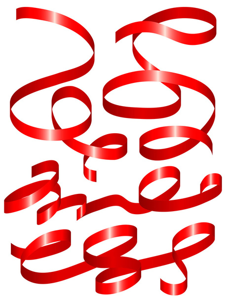 Red holiday ribbons - Vektori, kuva